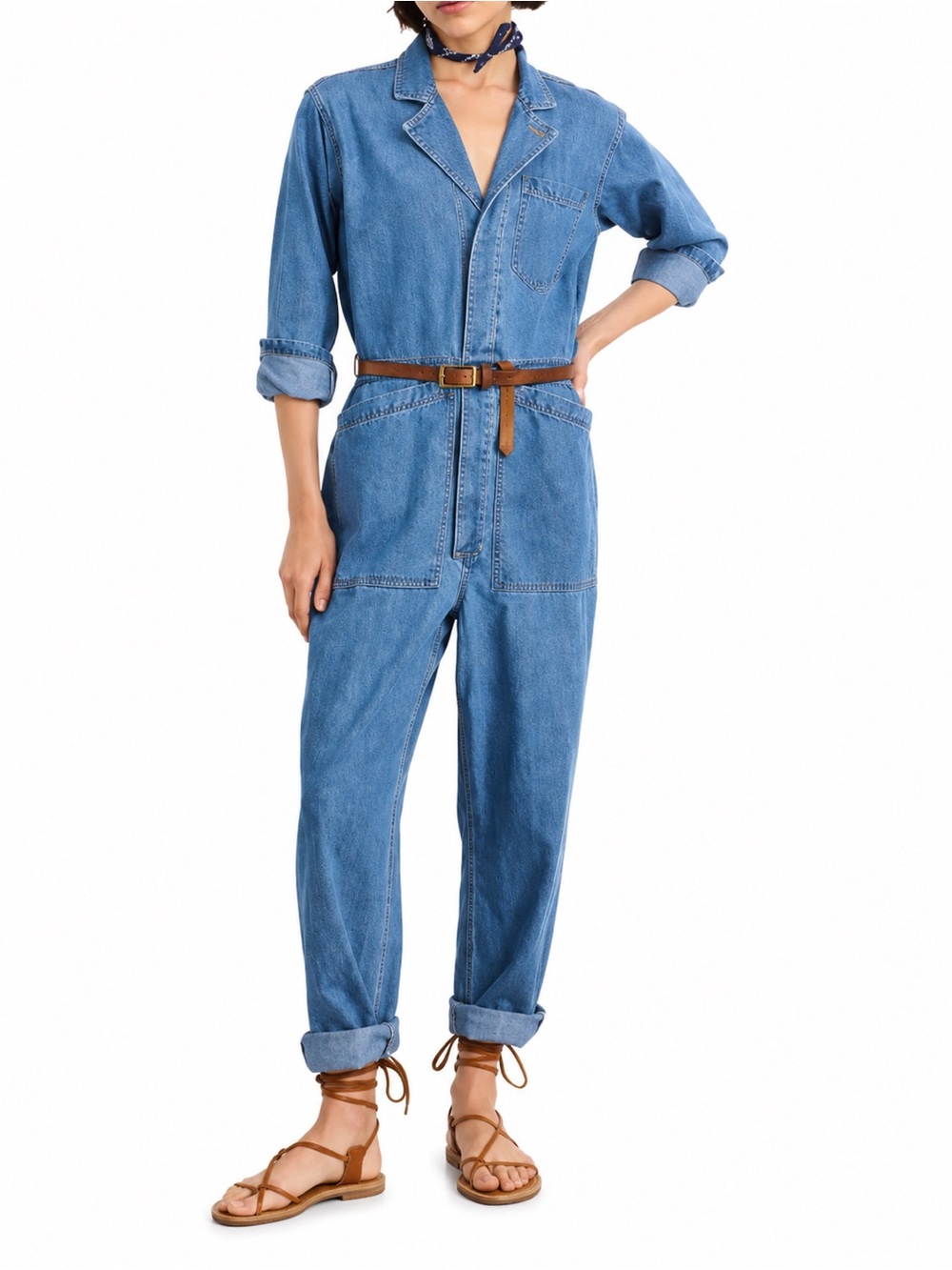 Alex Mill Standard Coverall Jumpsuit 0584 Cotton Twill large women belt tencel